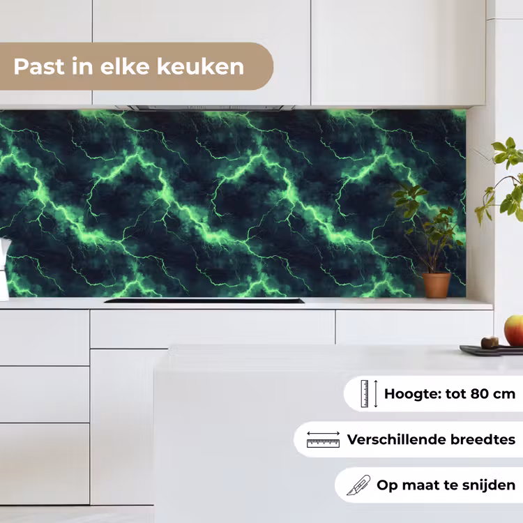 Keuken achterwand - Groen - Bliksem - Storm — 7