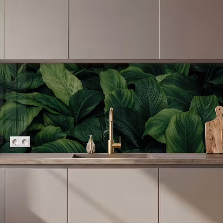 Keuken achterwand - Natuur - Tropisch - Bladeren - Groen — 1