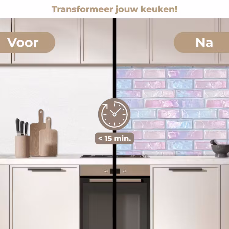 Keuken achterwand - Roze - Parel - Glans - Muur — 3