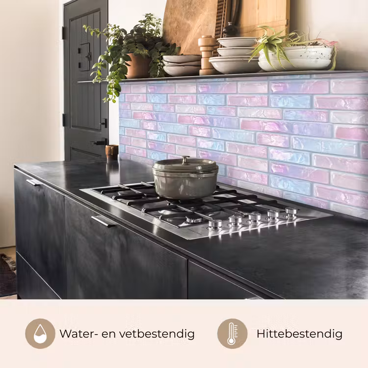 Keuken achterwand - Roze - Parel - Glans - Muur — 5