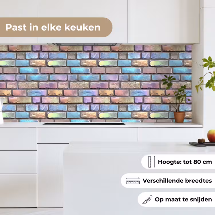 Keuken achterwand - Stenen - Regenboog - Metallic — 7