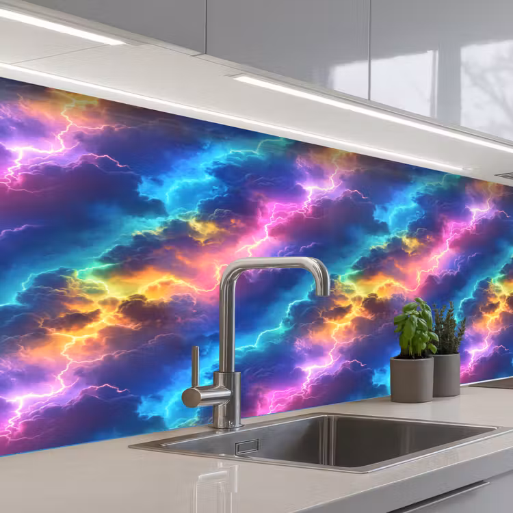Keuken achterwand - Storm - Bliksem - Regenboog — 2