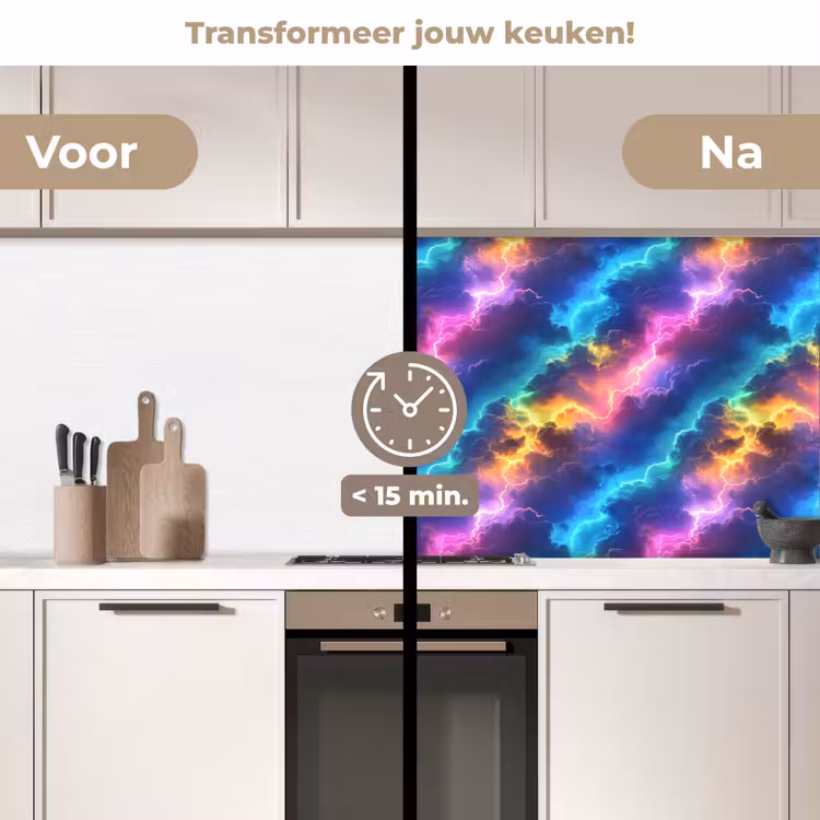 Keuken achterwand - Storm - Bliksem - Regenboog — 3
