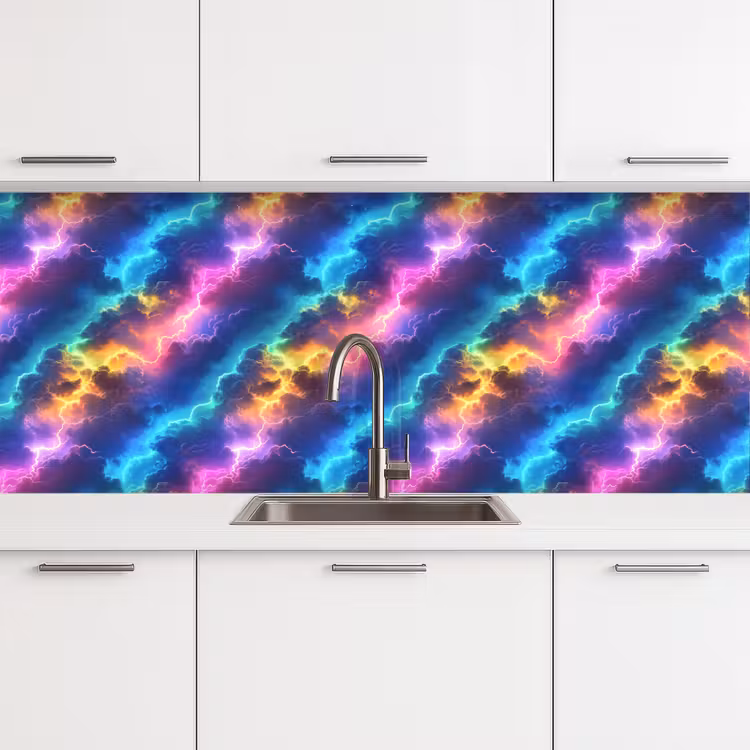 Keuken achterwand - Storm - Bliksem - Regenboog — 4