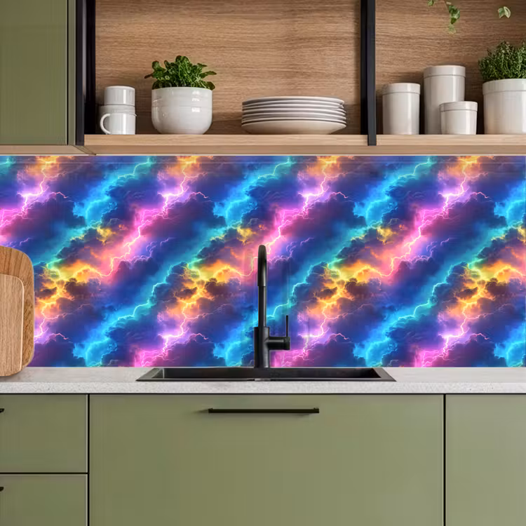 Keuken achterwand - Storm - Bliksem - Regenboog — 8