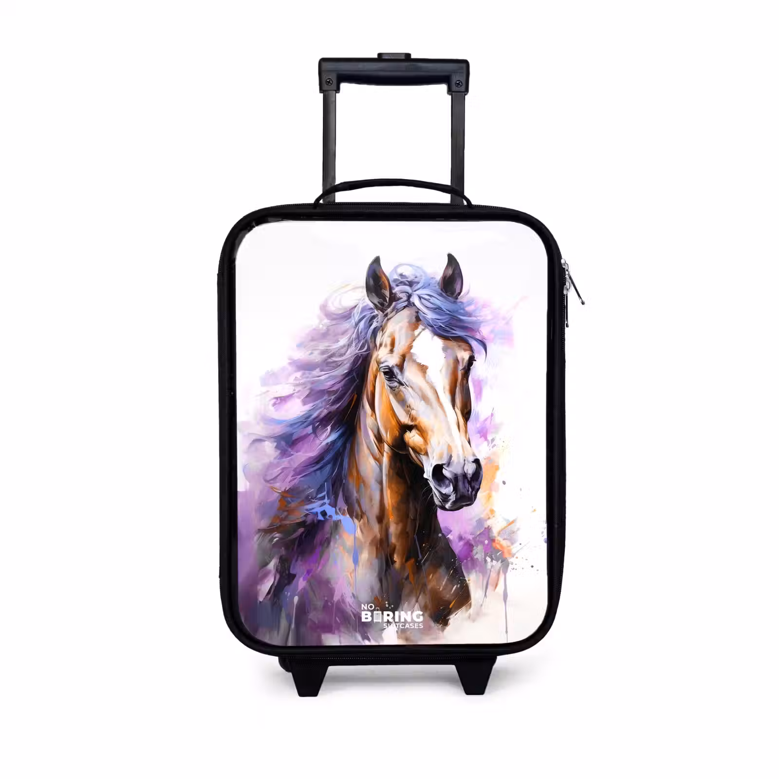 Kinderkoffer - Aquarel paard met paarse manen — 1
