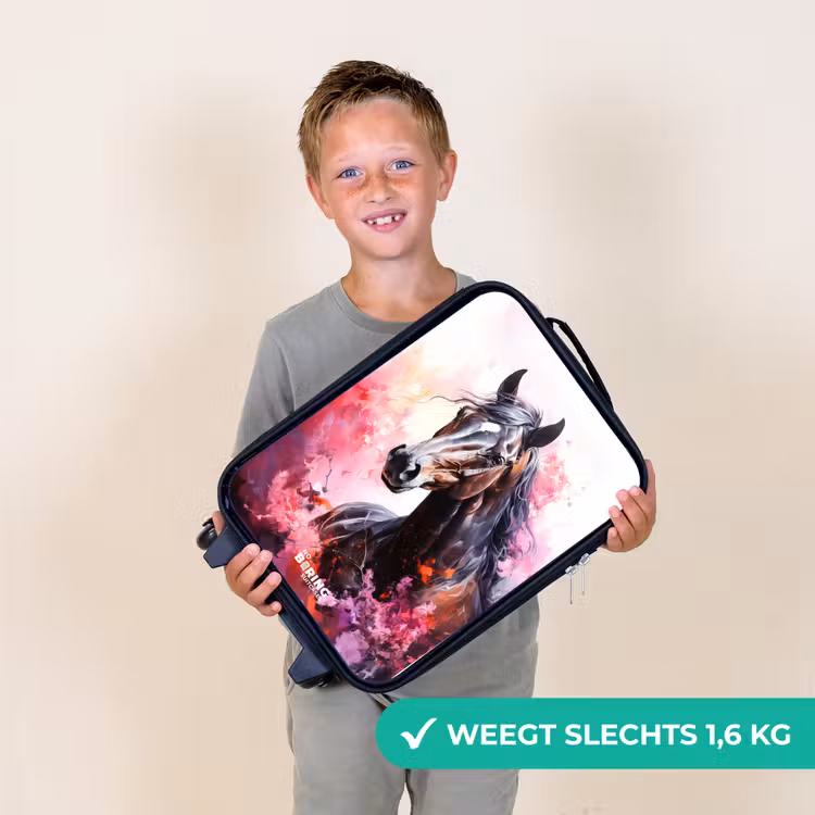 Kinderkoffer - Aquarel paard in kleurexplosie — 3