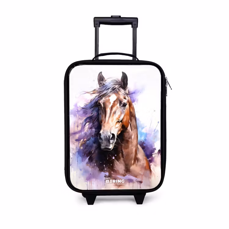 Kinderkoffer - Aquarel paard met kleurrijke spatten — 1