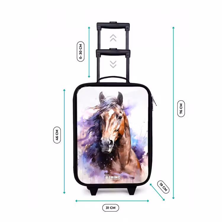 Kinderkoffer - Aquarel paard met kleurrijke spatten — 7