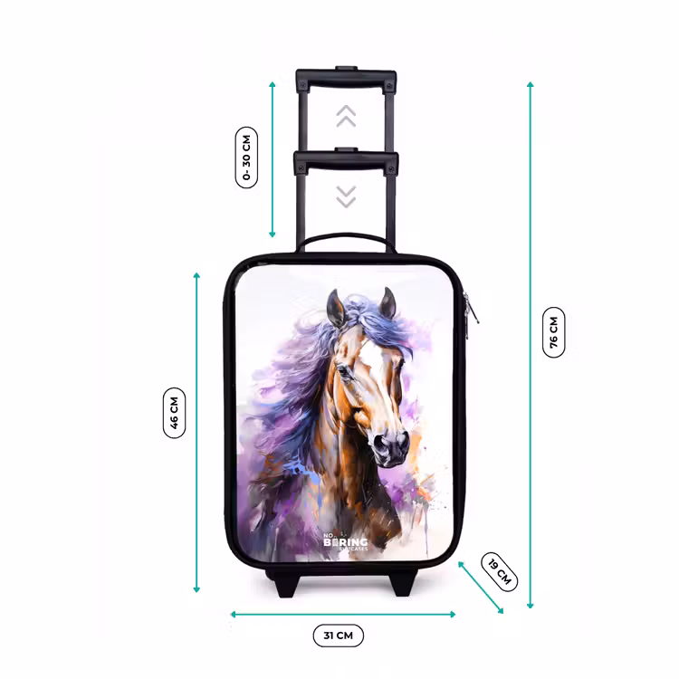 Kinderkoffer - Aquarel paard met paarse manen — 7
