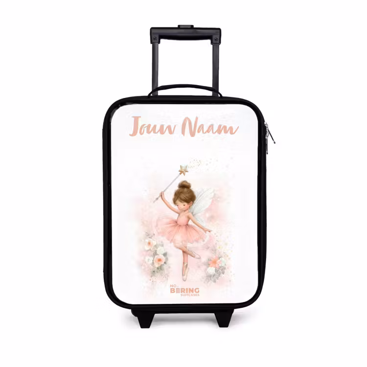 Kinderkoffers met naam - Ballerina fee in roze — 1