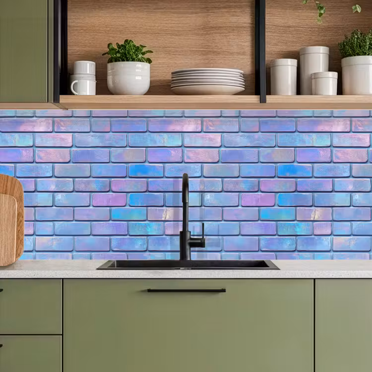 Keuken achterwand - Paars - Blauwe - Muur — 8