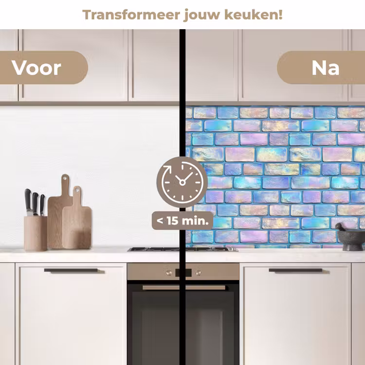 Keuken achterwand - Regenboog - Glans - Steen — 3