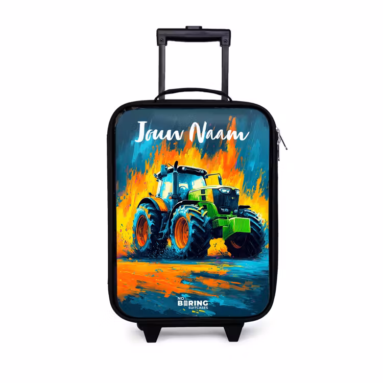 Kinderkoffers met naam - Abstract - Tractor - Groen — 1