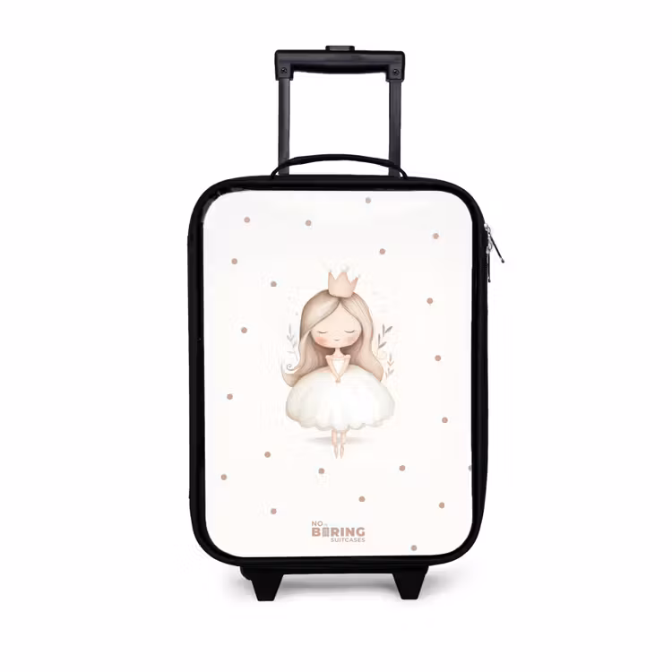 Kinderkoffer - Ballerina prinses tussen beige stippen — 1