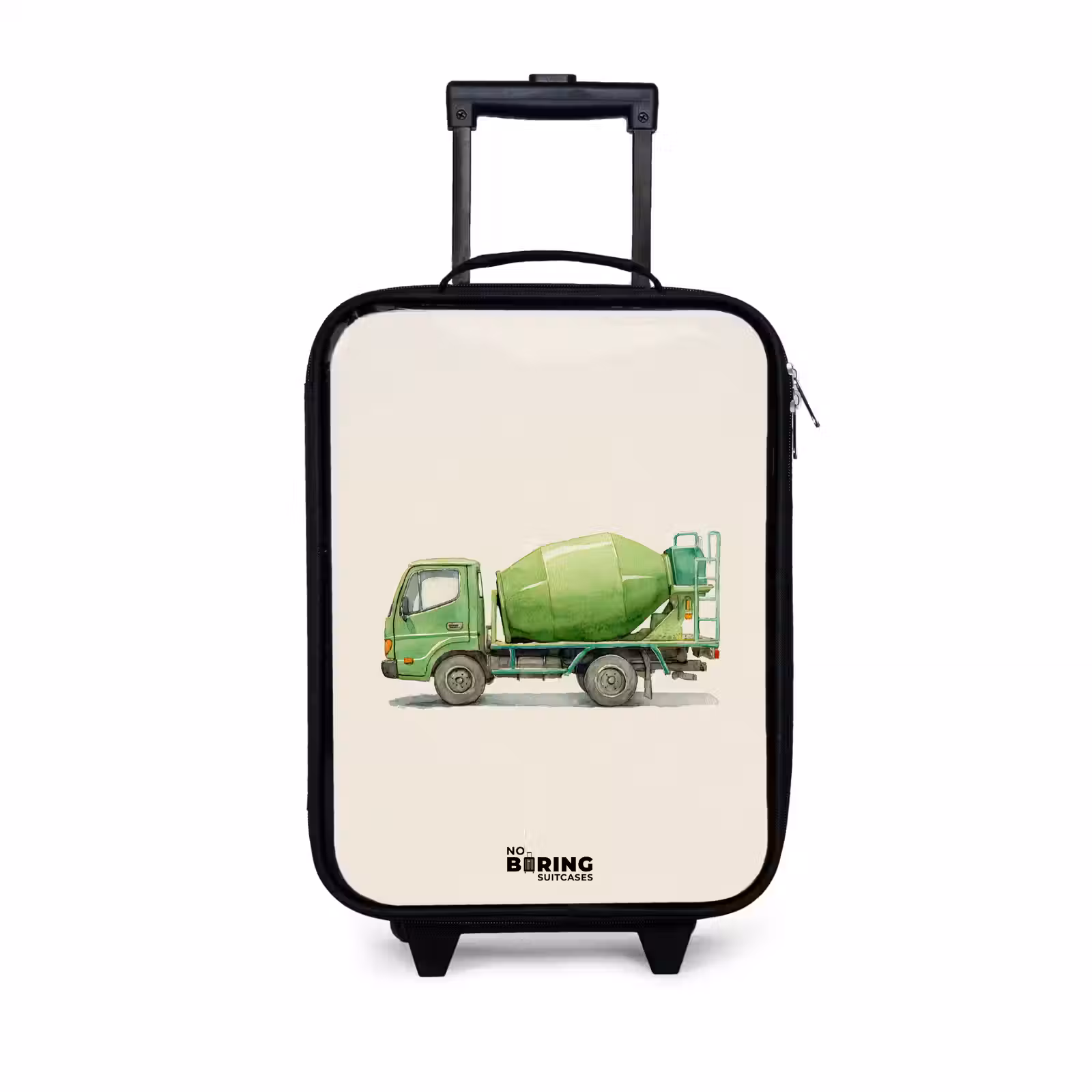 Kinderkoffers met naam - Betonmixer - Getekend - Groen — 1