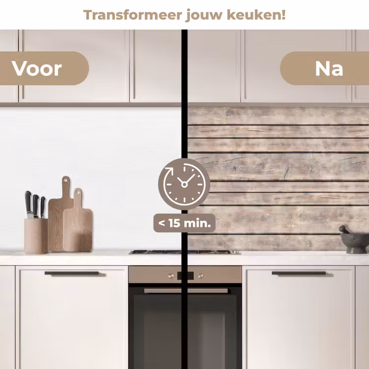 Keuken achterwand - Brocante - Patronen - Hout - Planken — 3