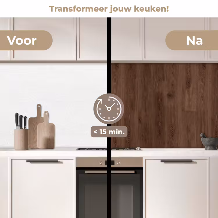 Keuken achterwand - Bruin - Patronen - Hout — 3