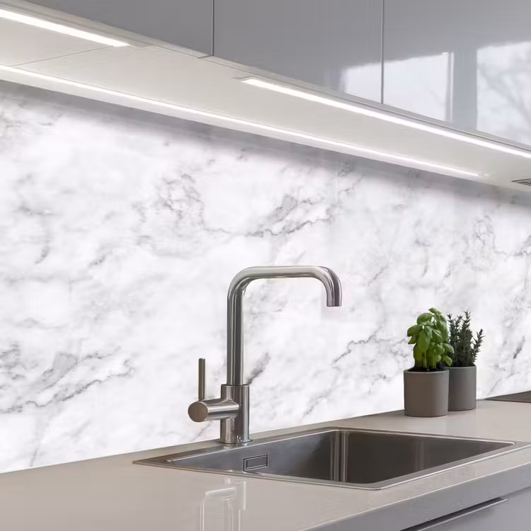 Keuken achterwand - Klassiek - Marmer - Aders - Grijs — 2