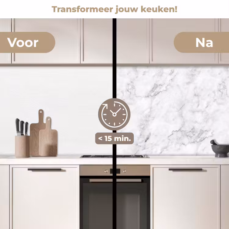 Keuken achterwand - Klassiek - Marmer - Aders - Grijs — 3