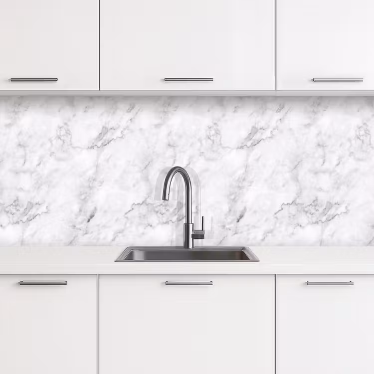 Keuken achterwand - Klassiek - Marmer - Aders - Grijs — 4