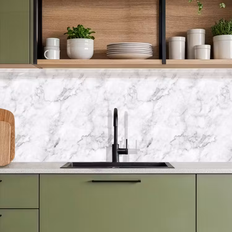 Keuken achterwand - Klassiek - Marmer - Aders - Grijs — 8