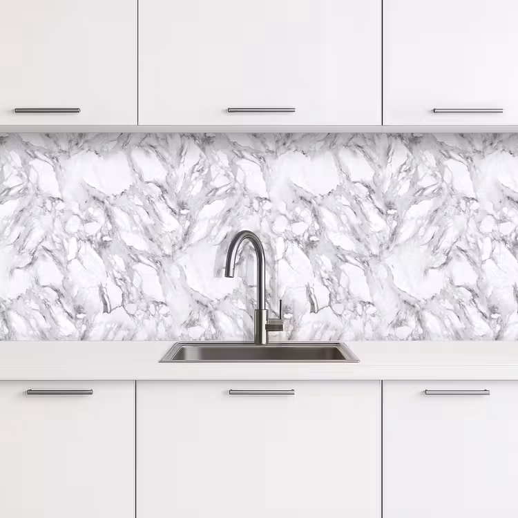 Keuken achterwand - Marmer - Gelaagd - Brekend - Grijsstructuur — 4
