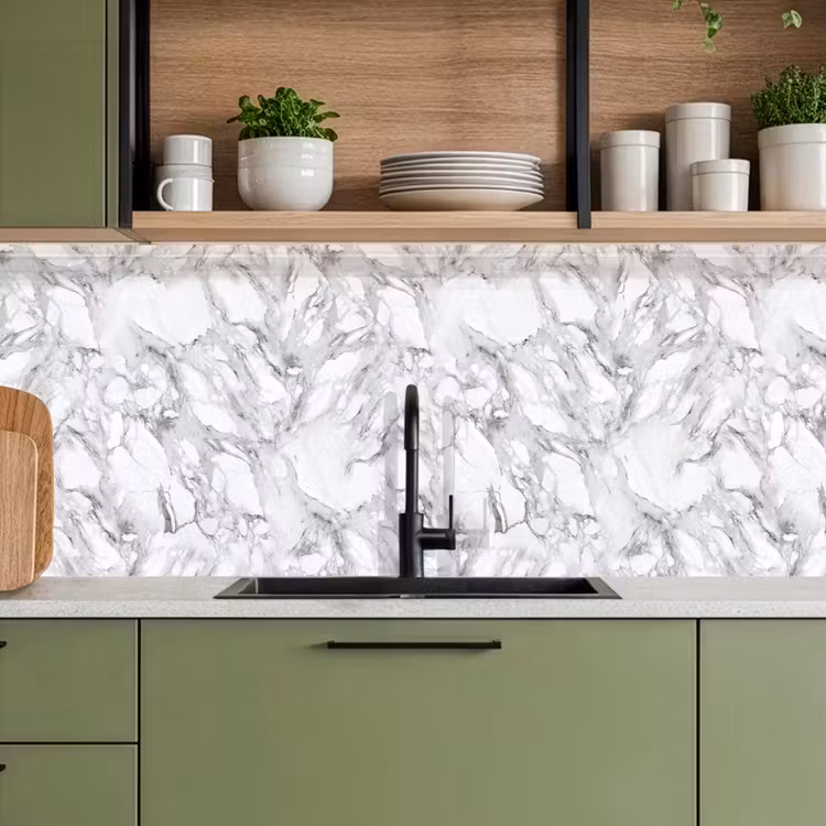Keuken achterwand - Marmer - Gelaagd - Brekend - Grijsstructuur — 8