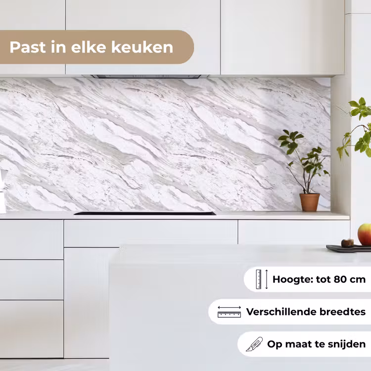 Keuken achterwand - Marmer - Wit - Grijsgroen — 7