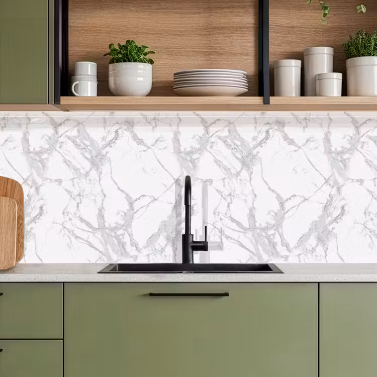 Keuken achterwand - Marmer - Zuiver - Grijs - Aders — 8