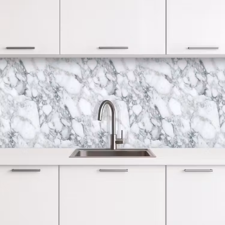Keuken achterwand - Mozaïek - Marmer - Wit - Onregelmatig — 4