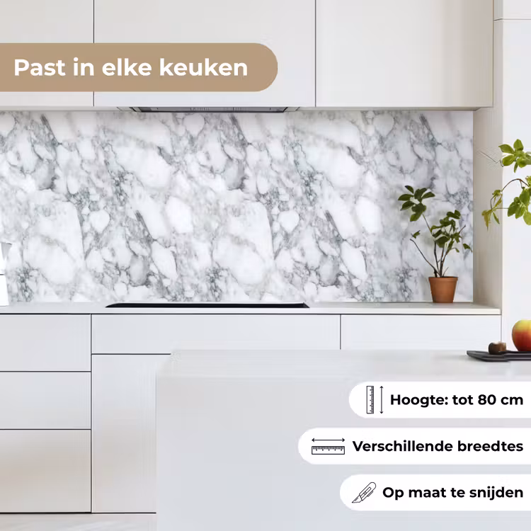 Keuken achterwand - Mozaïek - Marmer - Wit - Onregelmatig — 7