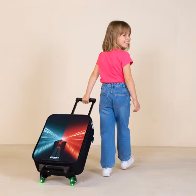 Kinderkoffers met naam - Baan - Raceauto - Neon - Rood — 2