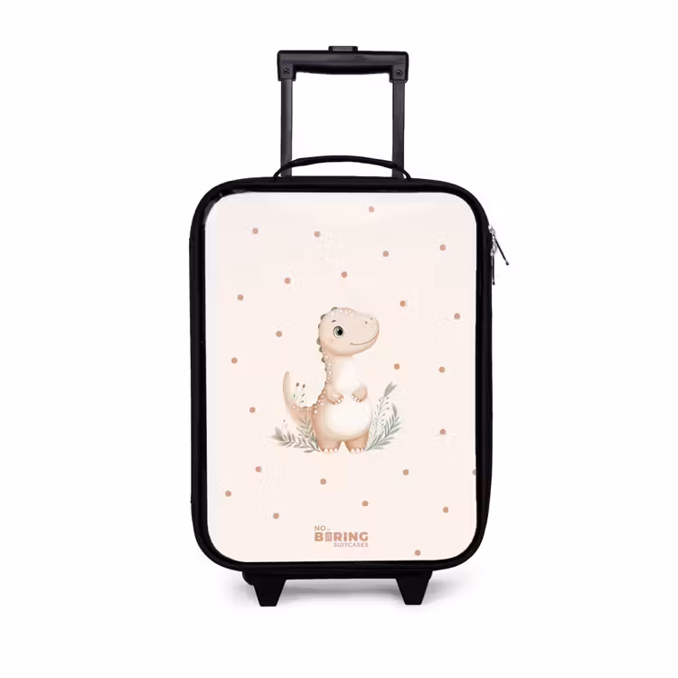 Kinderkoffer - Beige dino op een stippen achtergrond — 1