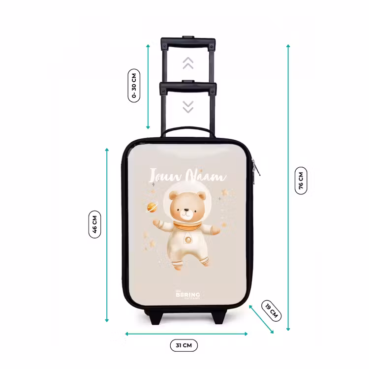 Kinderkoffer - Beige ruimtebeer zweeft tussen sterren — 7