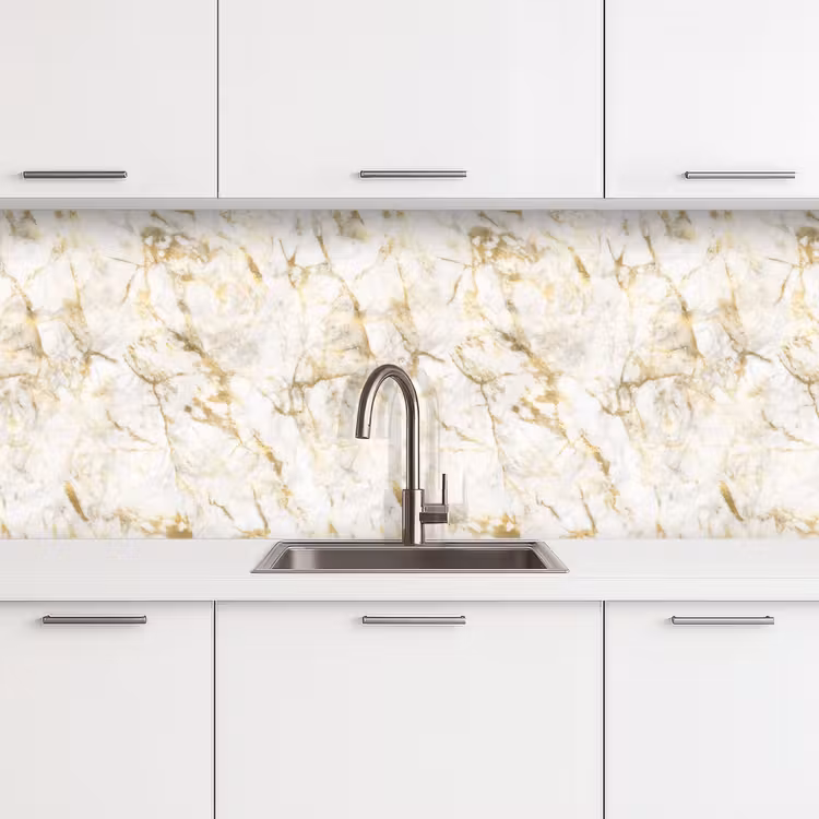 Keuken achterwand - Goud - Licht - Nerf - Marmer — 4