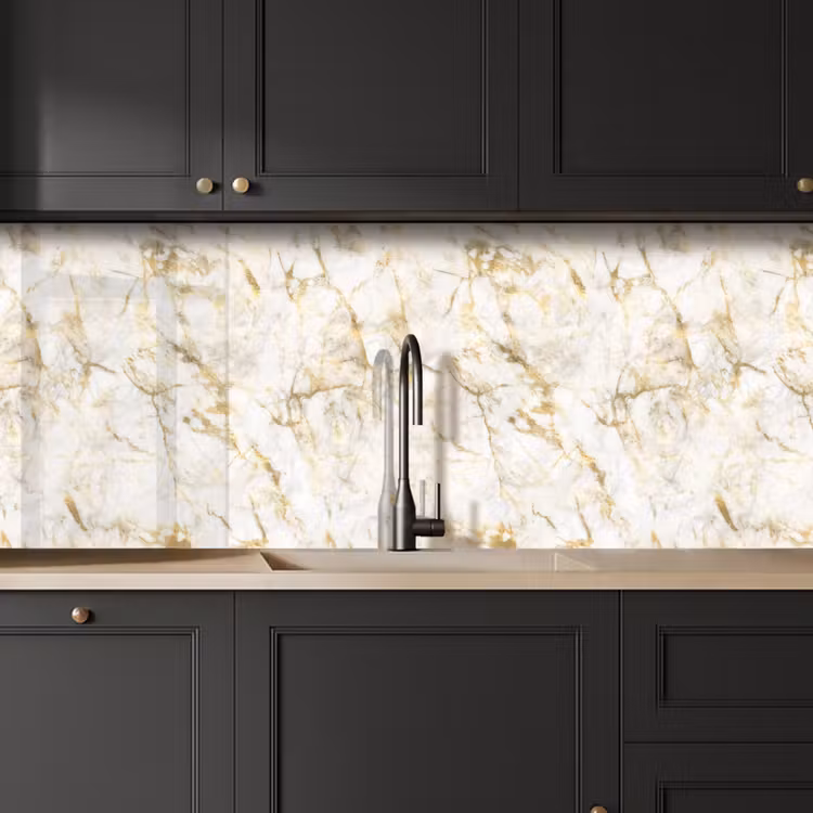 Keuken achterwand - Goud - Licht - Nerf - Marmer — 6