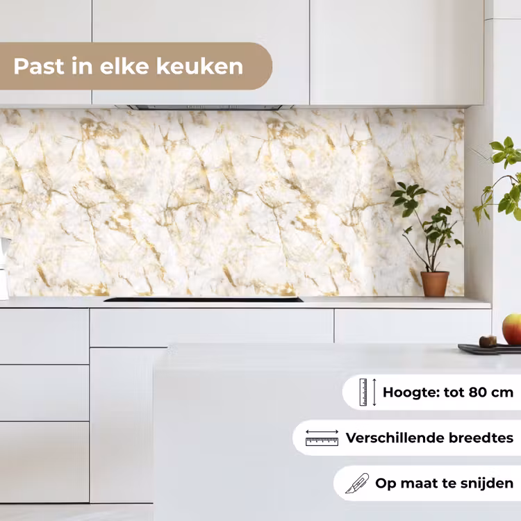 Keuken achterwand - Goud - Licht - Nerf - Marmer — 7