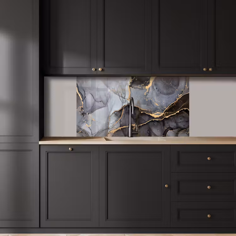 Keuken achterwand - Marmer - Abstract - Goud - Grijs — 4