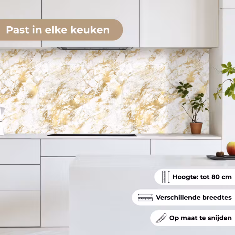 Keuken achterwand - Marmer - Goud - Structuur — 7