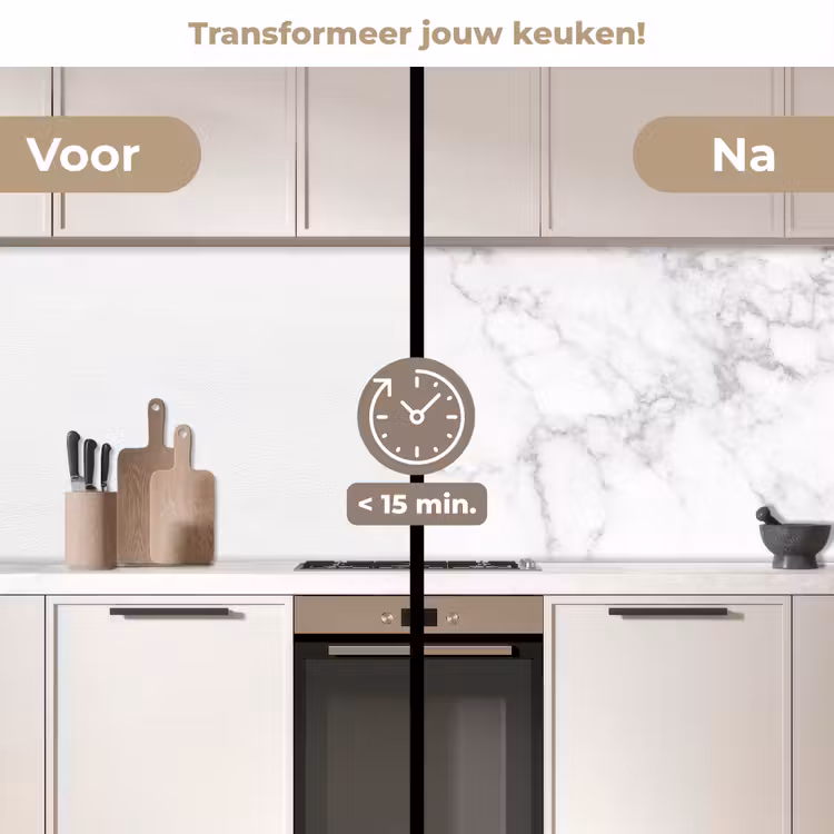 Keuken achterwand - Marmer - Grijs - Wit - Marmerstructuur — 2