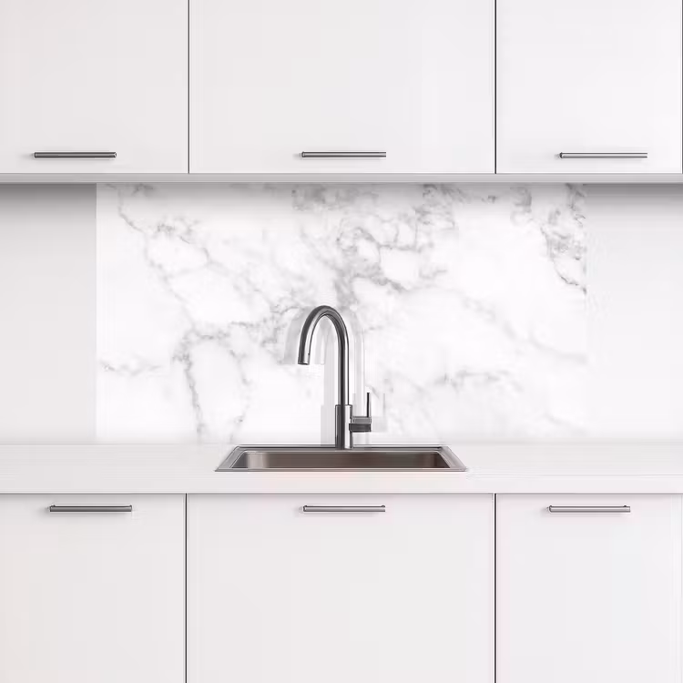 Keuken achterwand - Marmer - Grijs - Wit - Marmerstructuur — 3