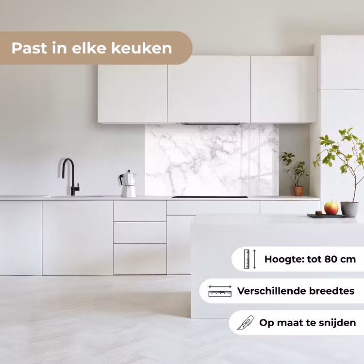Keuken achterwand - Marmer - Grijs - Wit - Marmerstructuur — 6