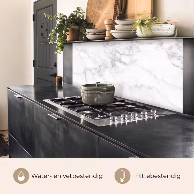 Keuken achterwand - Marmer - Grijs - Wit - Marmerstructuur — 7
