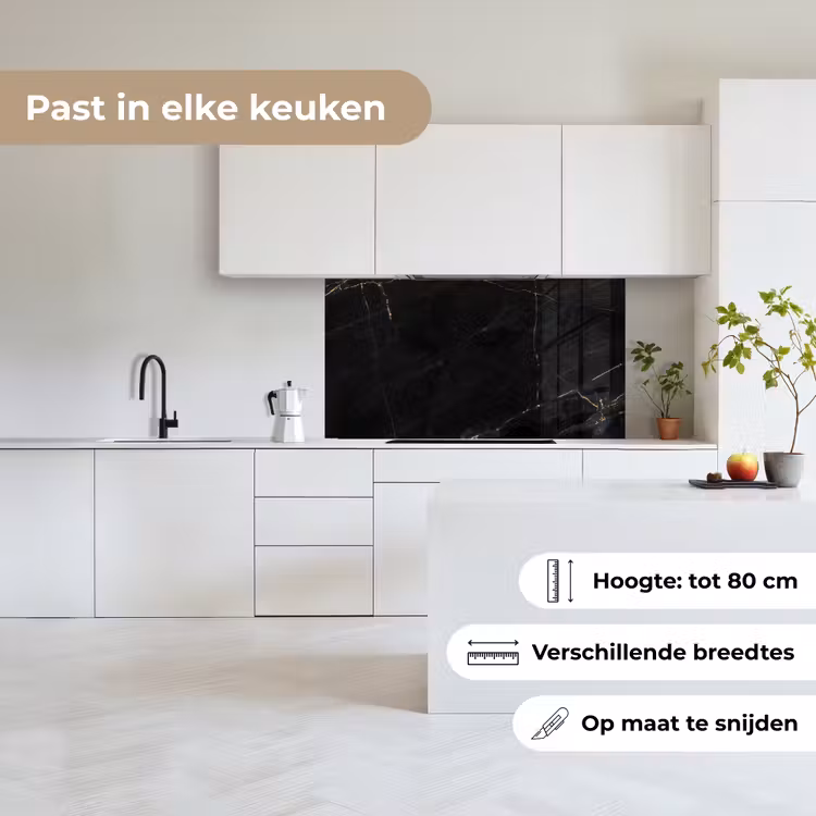 Keuken achterwand - Marmer - Zwart - Goud - Chic - Marmerlook - Design — 6
