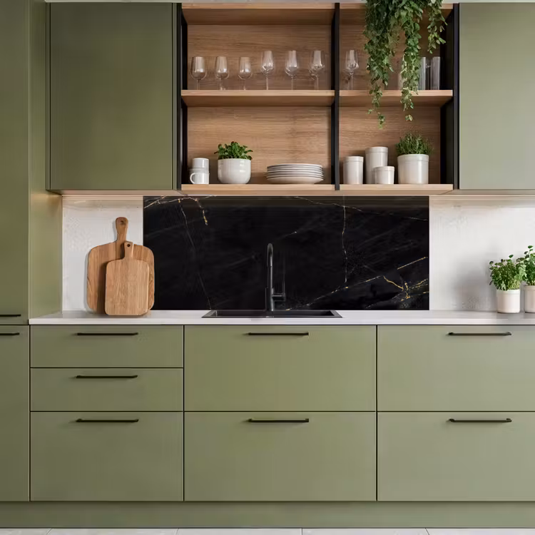 Keuken achterwand - Marmer - Zwart - Goud - Chic - Marmerlook - Design — 8
