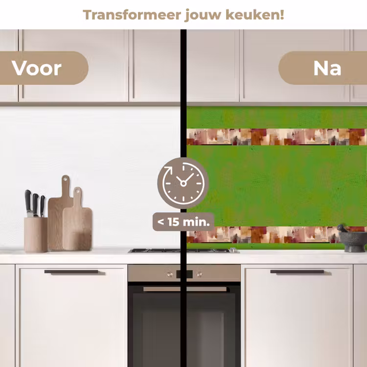 Keuken achterwand - Penseelstrepen - Herfstsymfonie - Bordeauxrood — 3