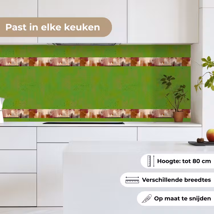 Keuken achterwand - Penseelstrepen - Herfstsymfonie - Bordeauxrood — 7