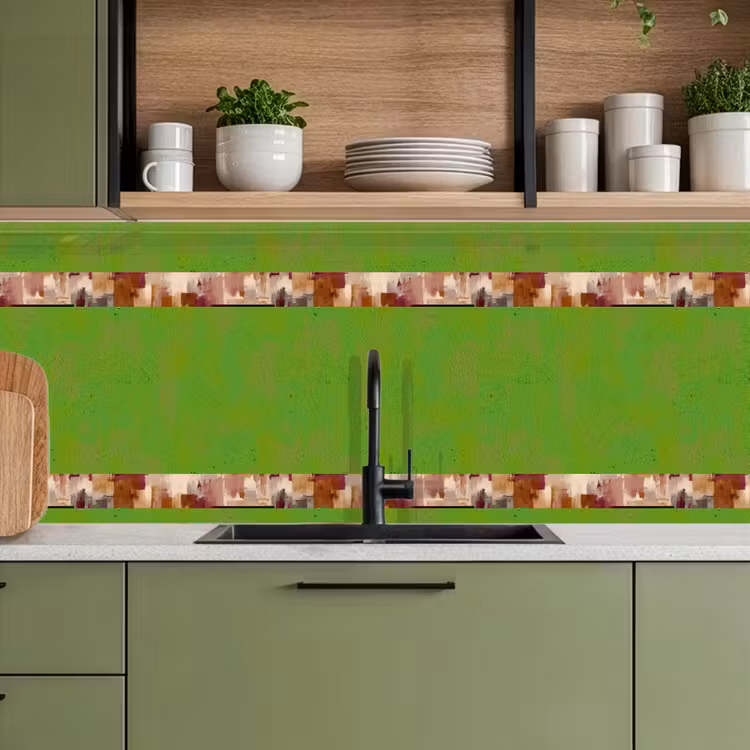 Keuken achterwand - Penseelstrepen - Herfstsymfonie - Bordeauxrood — 8