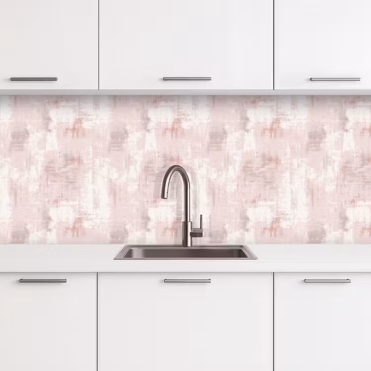Keuken achterwand - Penseelstrepen - Verbleekte - Roze — 4